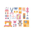sewing supplies and tools set elements vector image