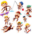 monkey seamless pattern background vector image