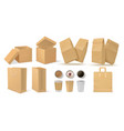 realistic fast food pack 3d paper snack vector image