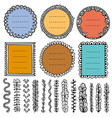 set doodle frames vignettes and dividers vector image vector image