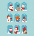 set merry christmas and happy new year vector image