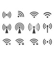 set of wireless wifi icons isolated on white vector image