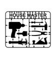 tools set plastic model kit drill and hammer vector image