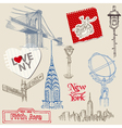 scrapbook design elements - new york doodle set vector image vector image