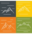 mountain flat icons with sun on color background vector image
