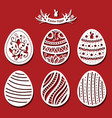 easter eggs set white ornamental eggs for laser vector image vector image