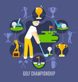 golf championship round composition vector image vector image