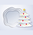 cut paper christmas tree vector image