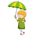 Doodle boy and girl with umbrella Royalty Free Vector Image