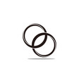 linked 3d shadow rings symbol decoration logo vector image