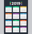 calendar for 2019 on dark vector image vector image
