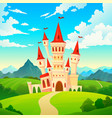 castle landscape palace fairytale kingdom magical vector image