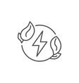 green energy related linear icon vector image vector image