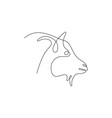 one line goat head design silhouette logo vector image