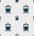 train icon sign seamless pattern with geometric vector image vector image