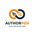 author pen logo template vector image vector image