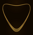 beautiful golden chain of heart shape vector image
