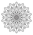 flower mandala coloring page simple symmetric vector image