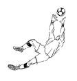 hand sketch soccer goalkeeper vector image vector image