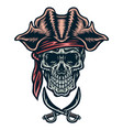 pirate skull vector image vector image