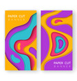 two vertical abstract banners with multi colored vector image