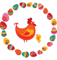 easter frame hen vector image vector image