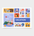 flat summer travel infographic template vector image vector image