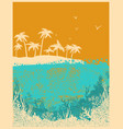 ocean waves and tropical island in summer hot day vector image vector image