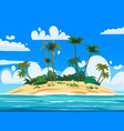 tropical exotic island plants palms jungle sea vector image
