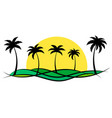 tropical landscape with palm trees and sun vector image vector image
