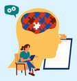 psychotherapy consultation woman consultant vector image