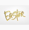 golden metallic shiny typography happy easter 3d vector image