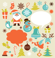 retro christmas design elements vector image