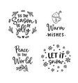 christmas and new year lettering set hand vector image
