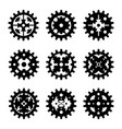 machine gear wheel cogwheel set vector image vector image
