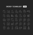 set of linear icons of energy technology vector image
