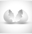 white opened easter with shell broken isolated vector image vector image