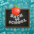 back to scholl concept falling apple vector image vector image