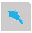 map armenia green highlighted with neighbor vector image