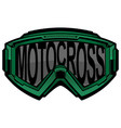 motocross helmet goggles logo vector image vector image