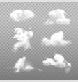 set fluffy or cumulus clouds on transparent vector image