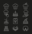 cake line icon editable stroke vector image