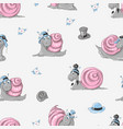 snails seamless pattern background kids vector image vector image