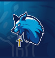 wolf mascot logo vector image vector image