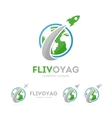 rocket and earth logo combination vector image