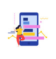 smartphone data analysis composition vector image