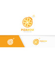 pizza and bomb logo combination food vector image