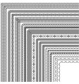 set corner brushes in a modern linear style vector image vector image