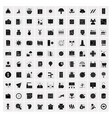 100 solid business icons for web and print vector image