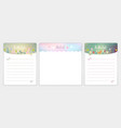 beautiful romantic notes templates set vector image